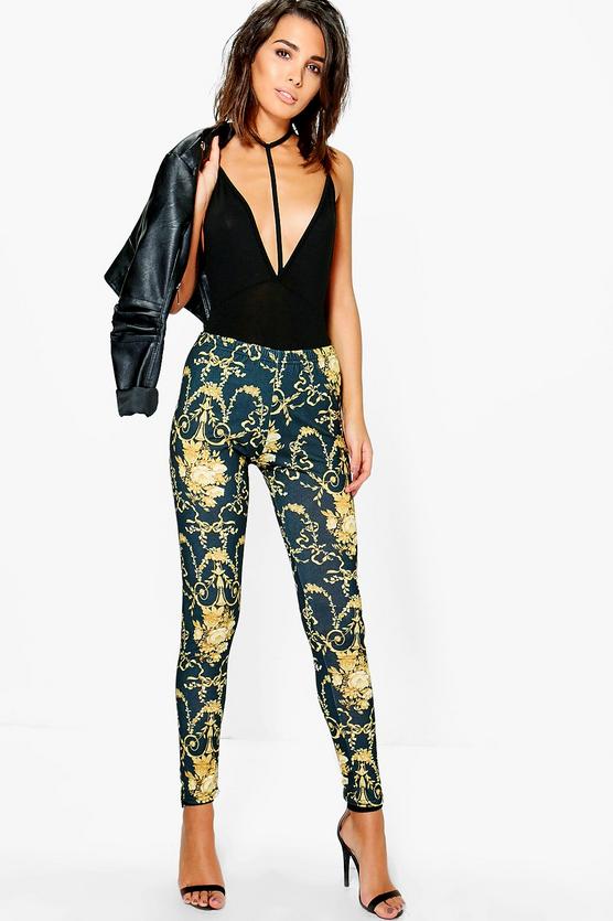 India Baroque Print Leggings